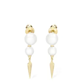 MELINDA MARIA | Perfect Pearl 2-Drop Spike Earrings