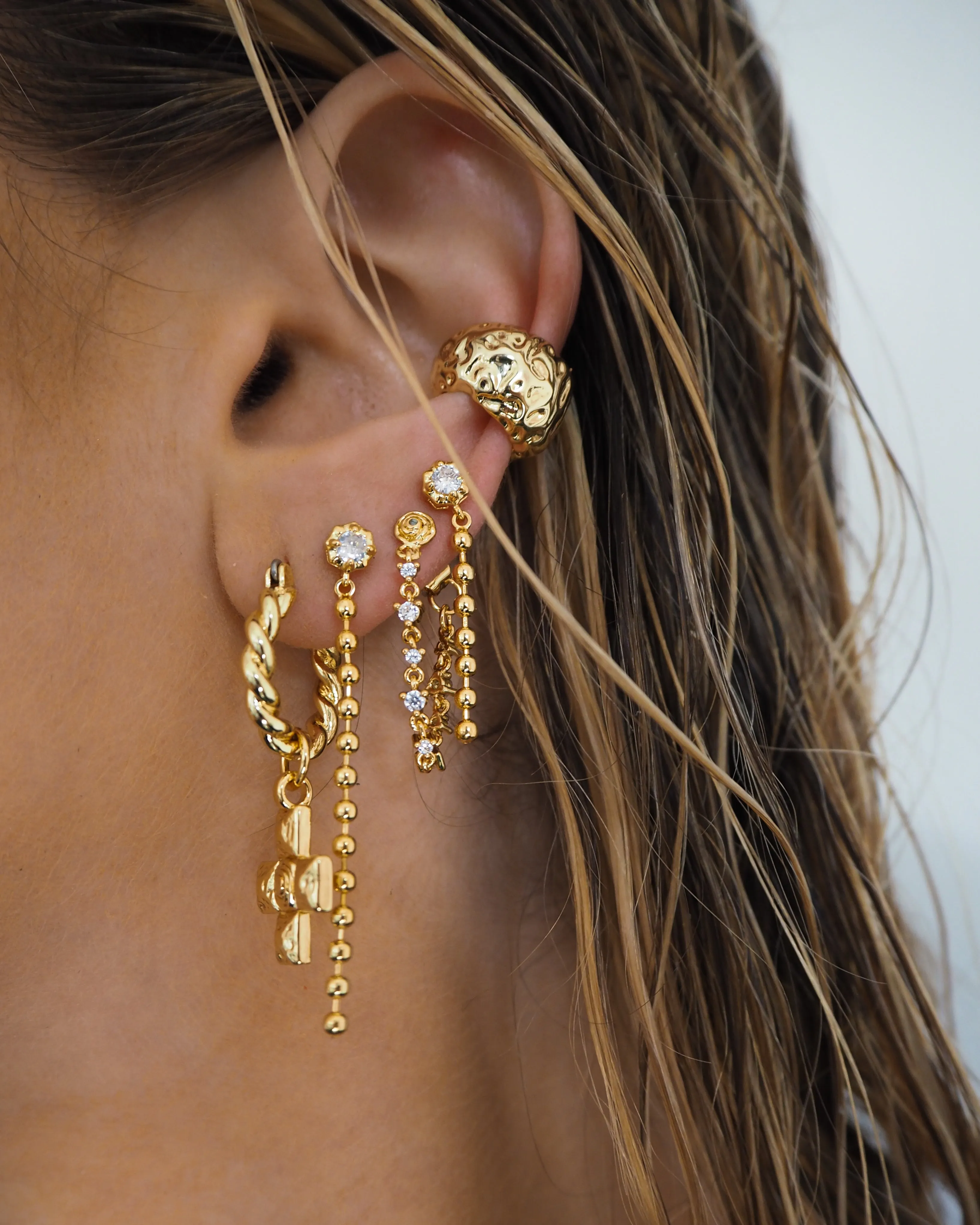 Molten Ear Cuff Set- Gold