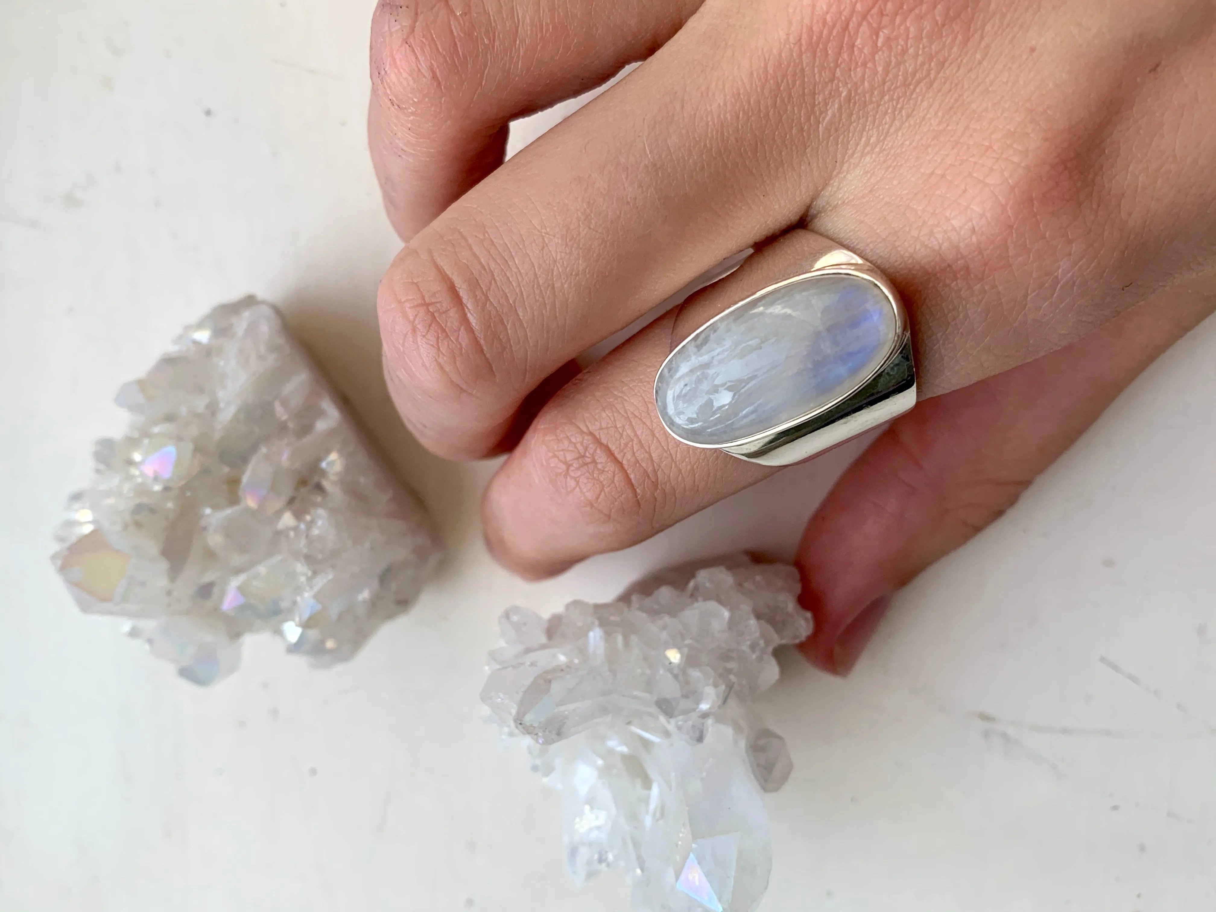 Moonstone Signet Ring - Medium / Large Oval