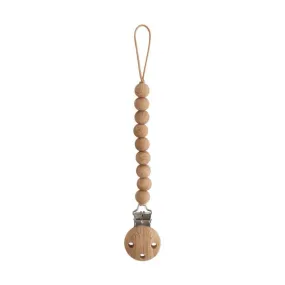 Mushie Hera Pacifier Clip - Faux Wood