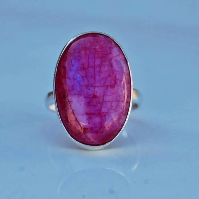 Natural Pink Silver Oval