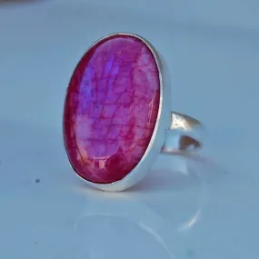 Natural Pink Silver Oval