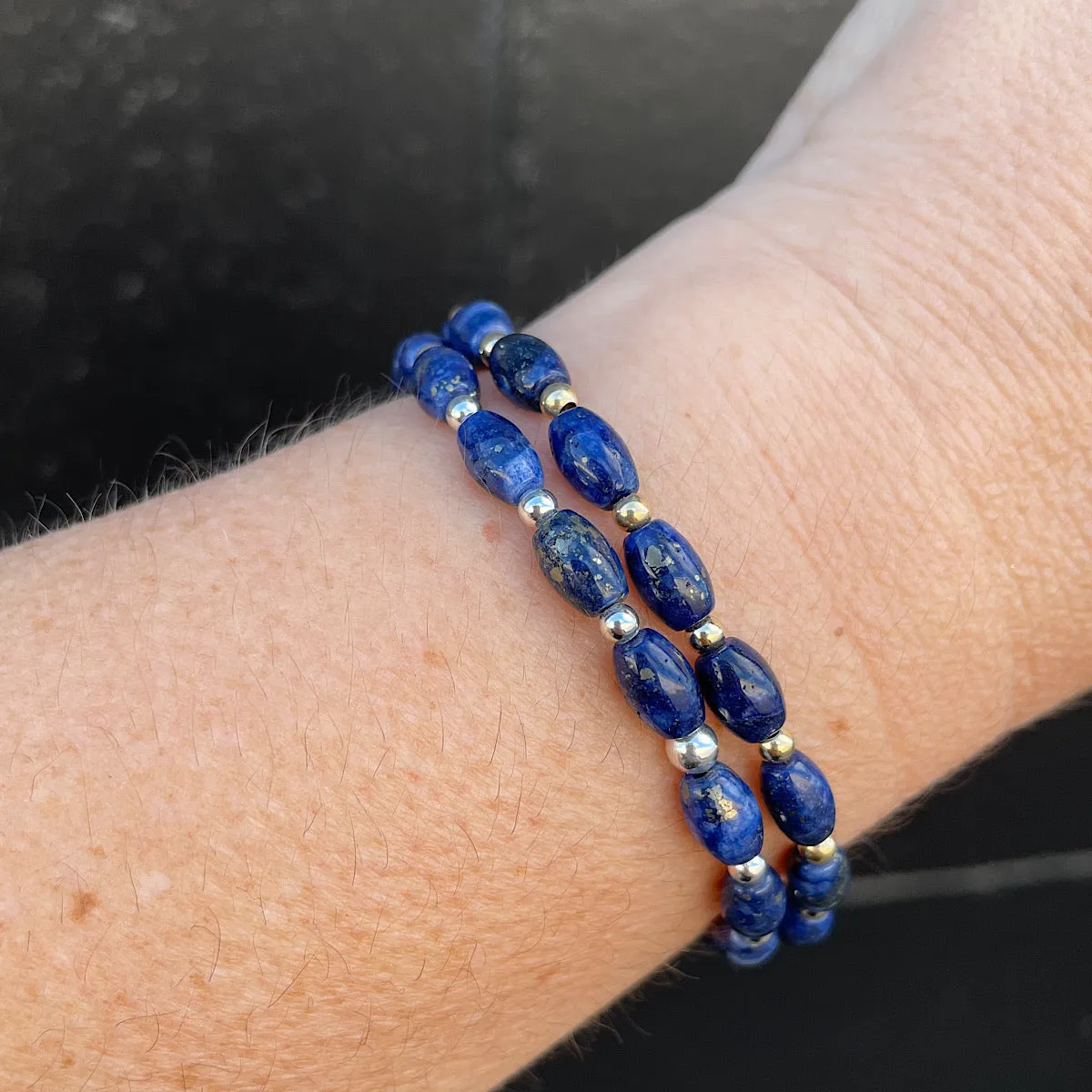 Navy Blue Quartz Bead Bracelet Limited Edition