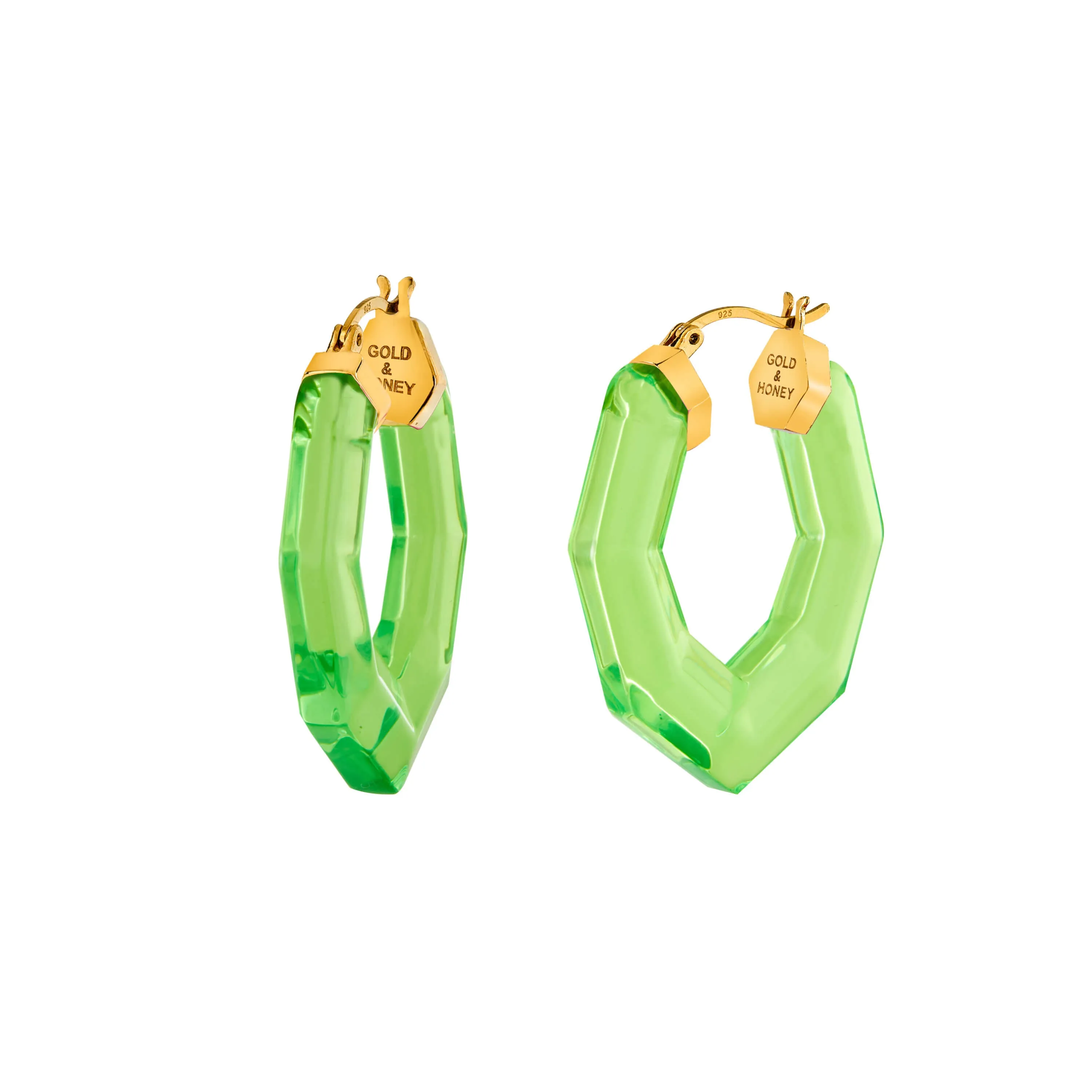 Pear Gem Lucite Hoop Earrings