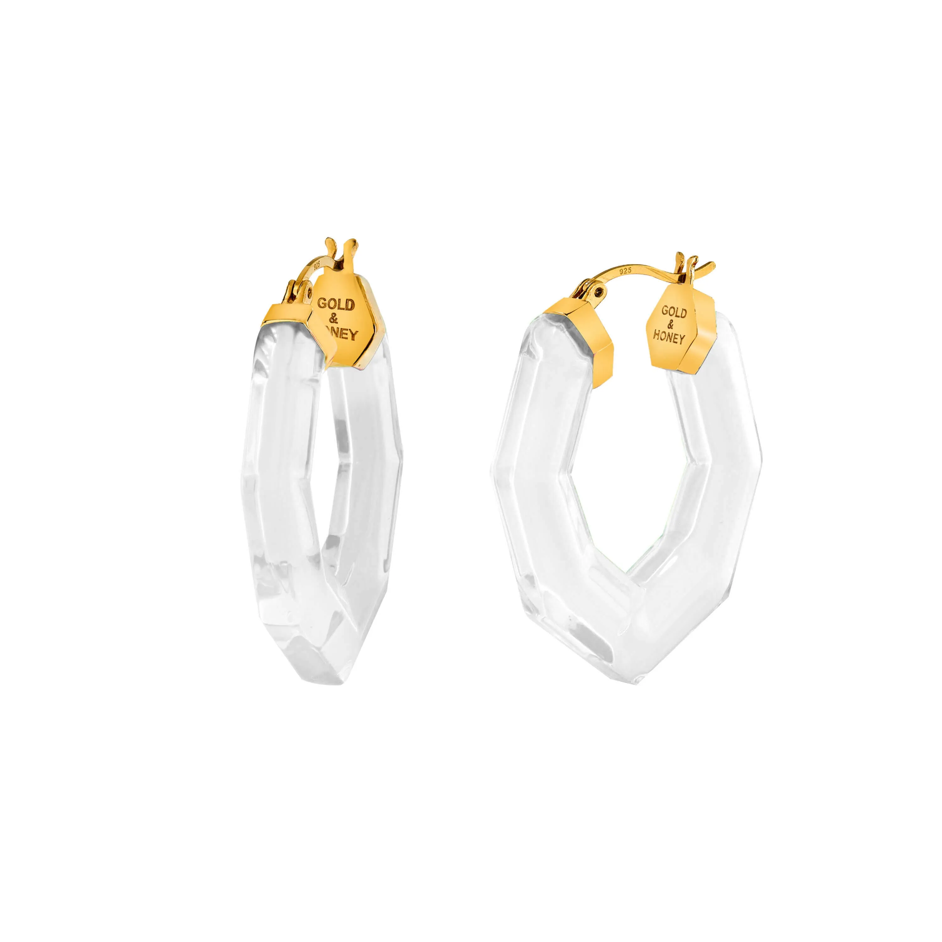 Pear Gem Lucite Hoop Earrings