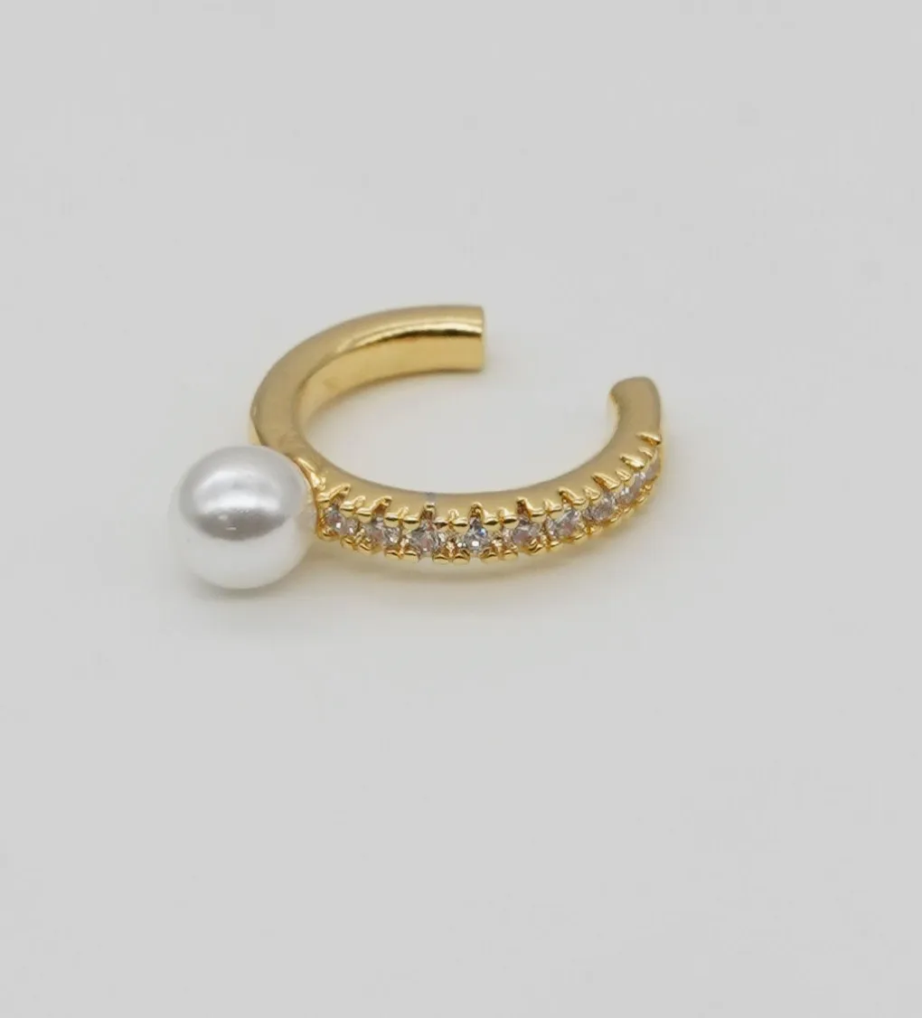 Pearl & Crystal Ear Cuff