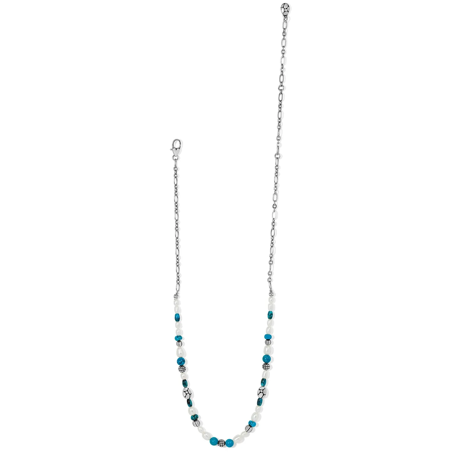 Pebble Turquoise and Pearl Necklace