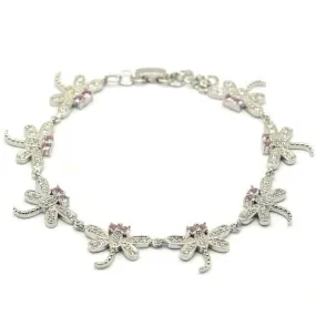 Pink Kunzite Micro-Pave Dragonfly Tennis Bracelet