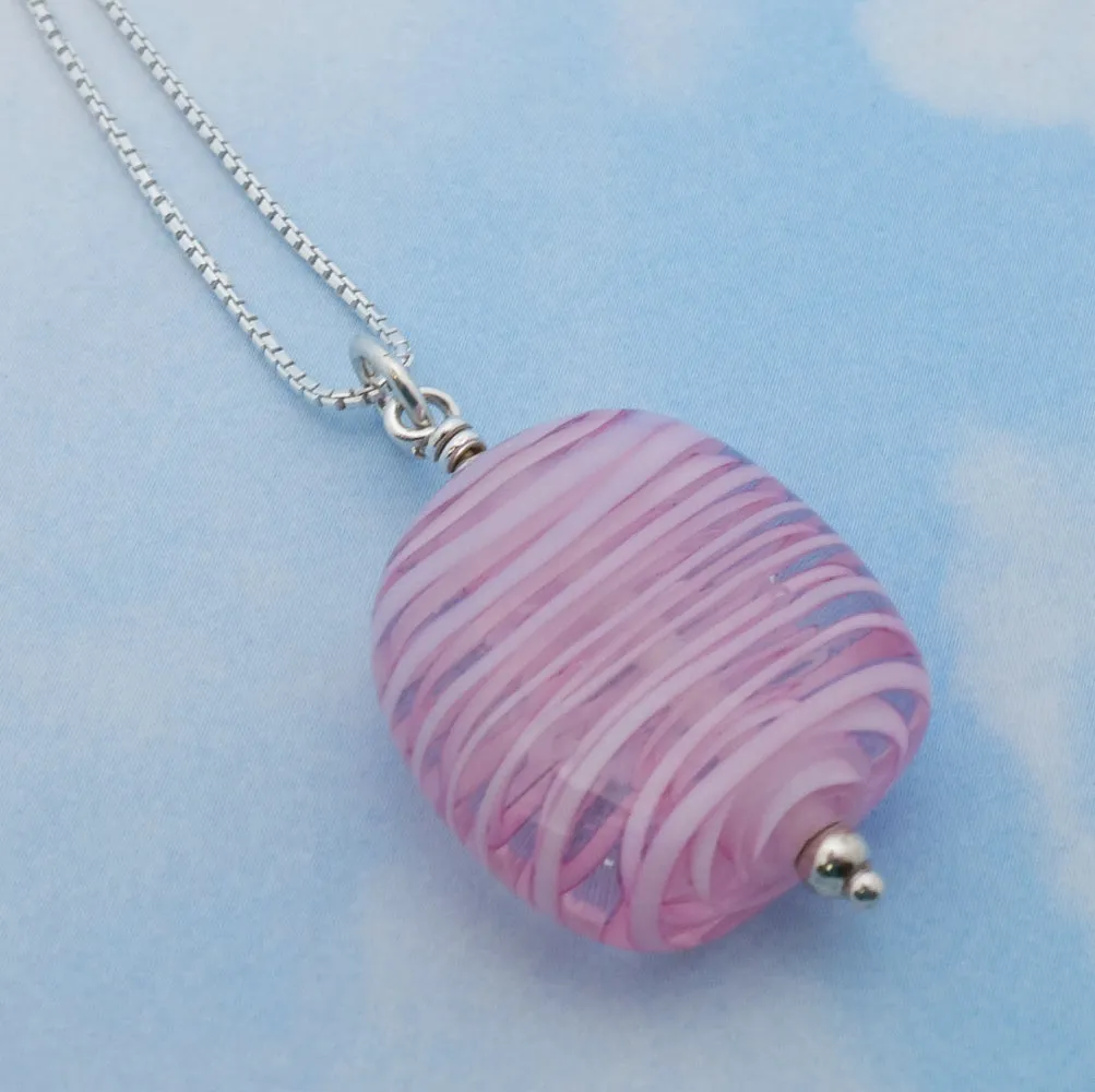 pink ribbon mini pendant