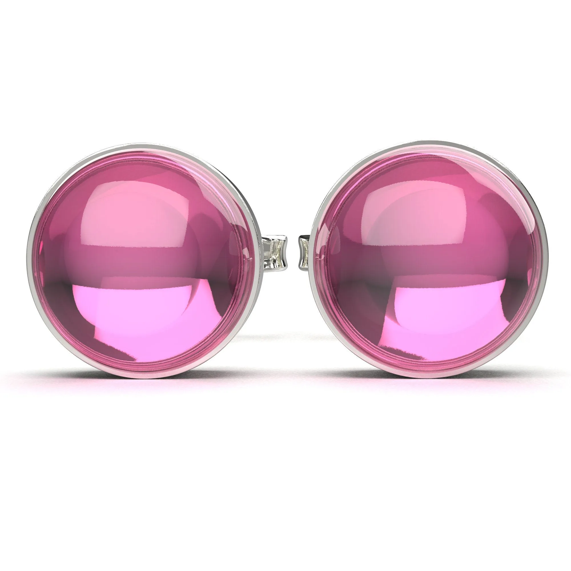 Pink Sapphire Gemstone Stud Earrings