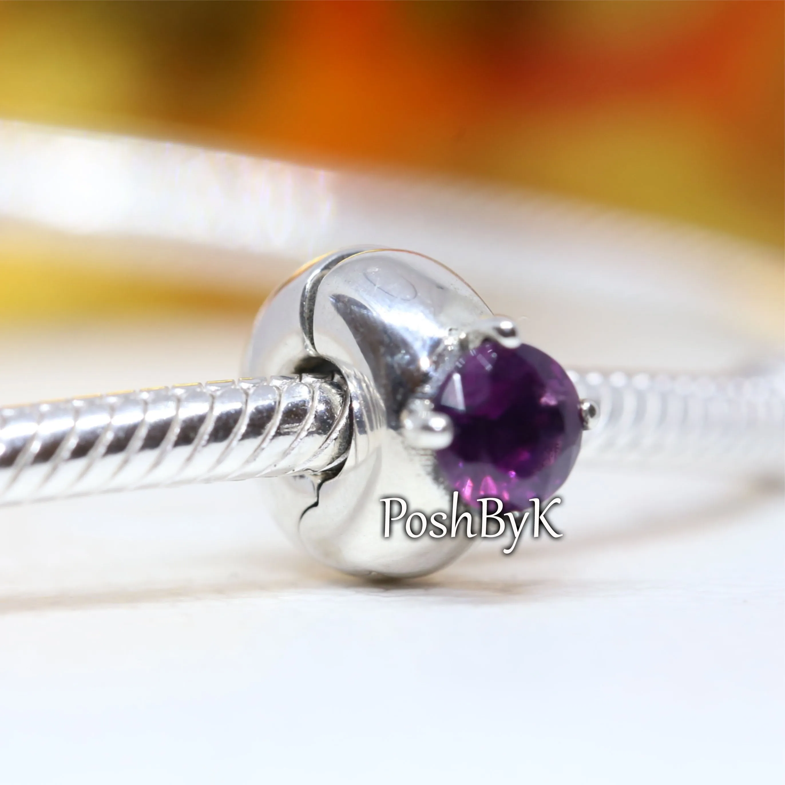 Purple Round Solitaire Clip Charm 799204C02.