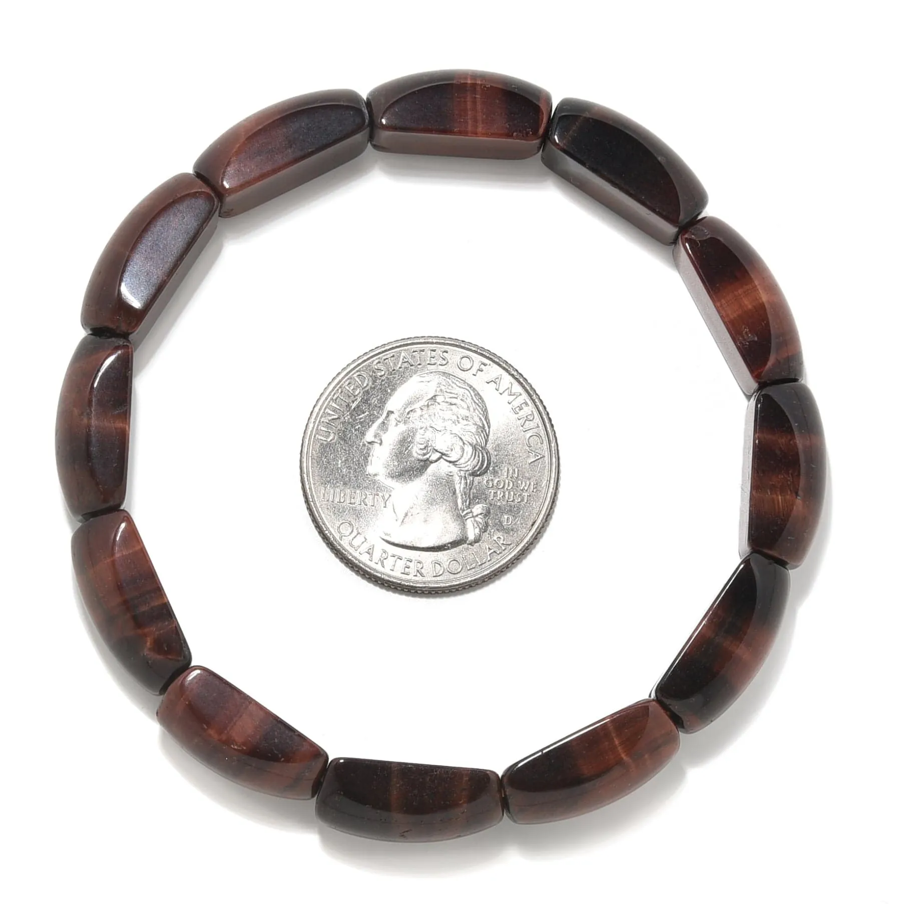 Red Tiger Eye 10mm Beads Gemstone Elastic Bracelet