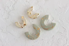 Round Splatter Hoop Earrings