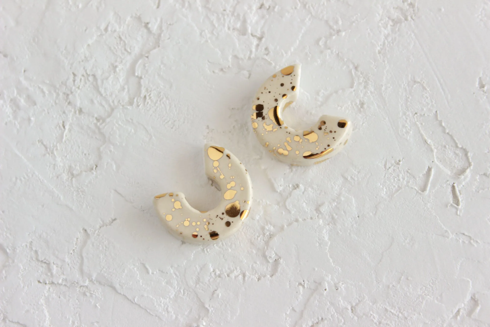 Round Splatter Hoop Earrings