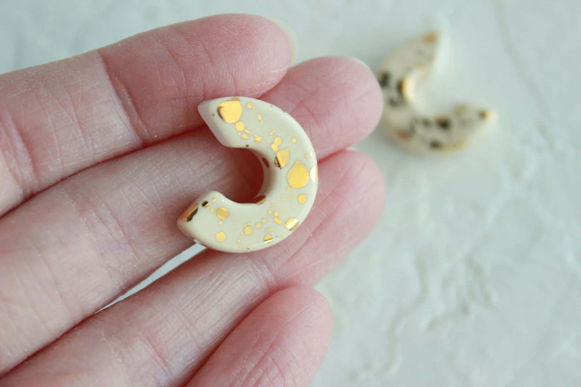 Round Splatter Hoop Earrings