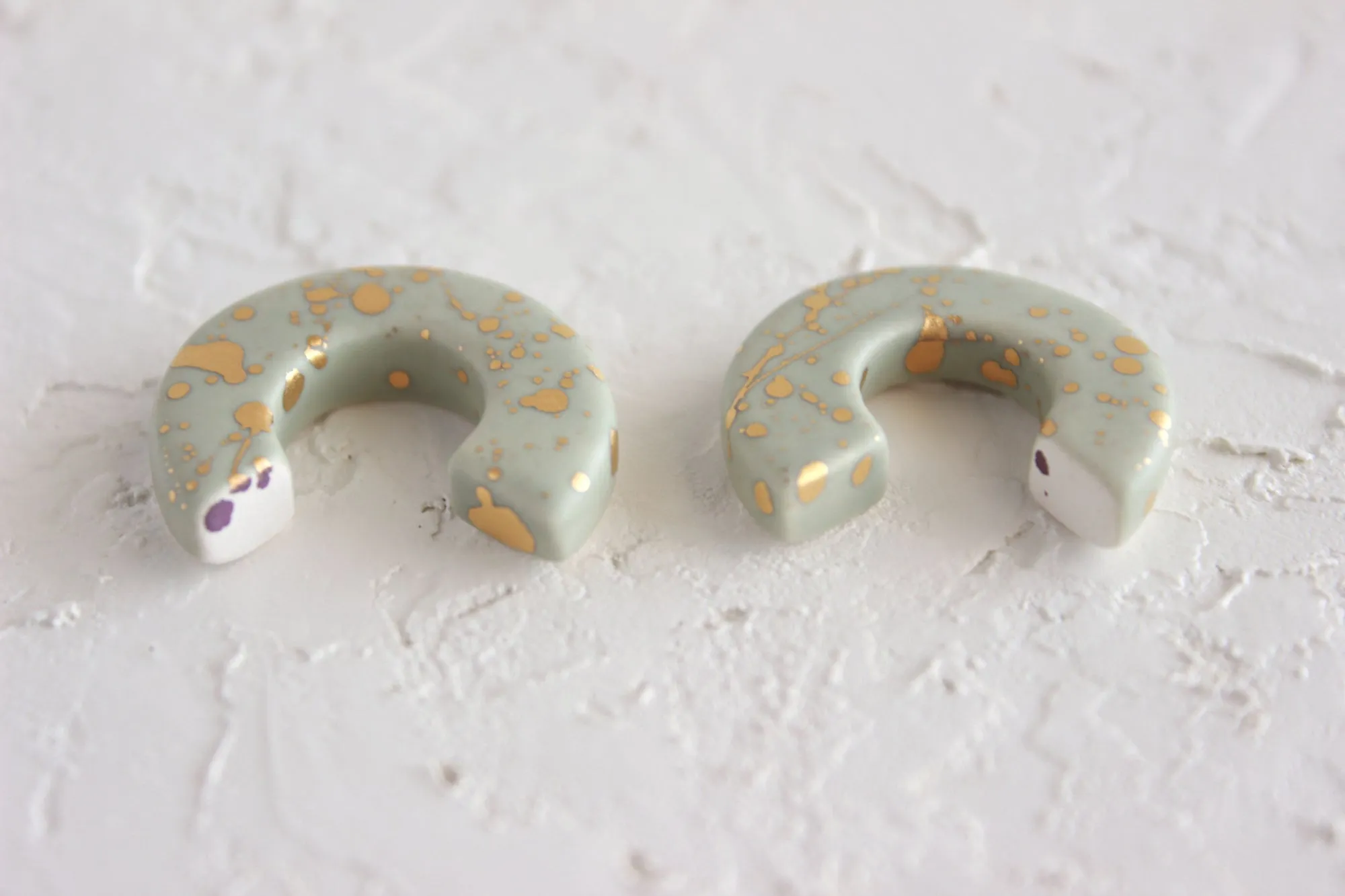 Round Splatter Hoop Earrings