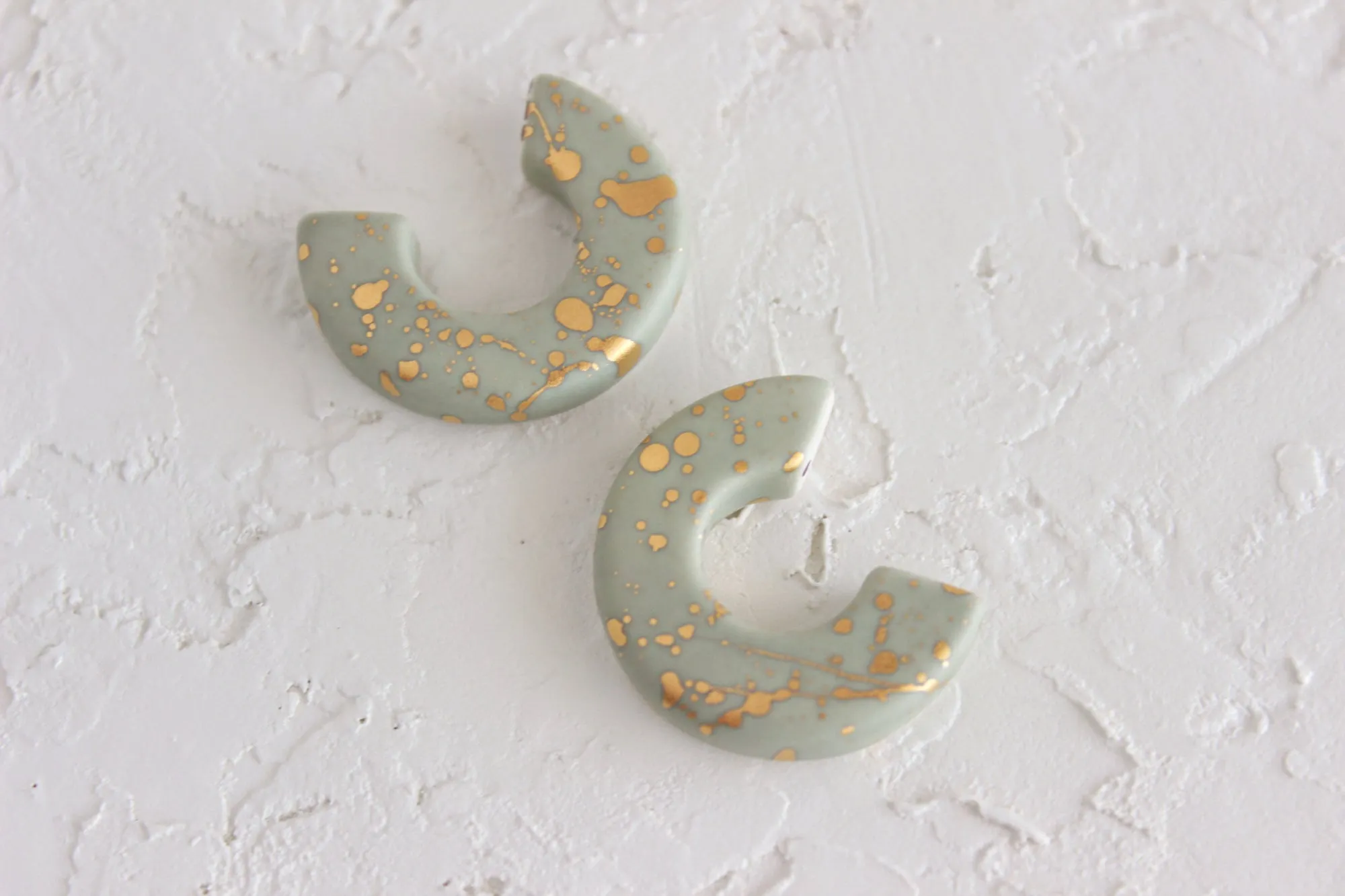 Round Splatter Hoop Earrings