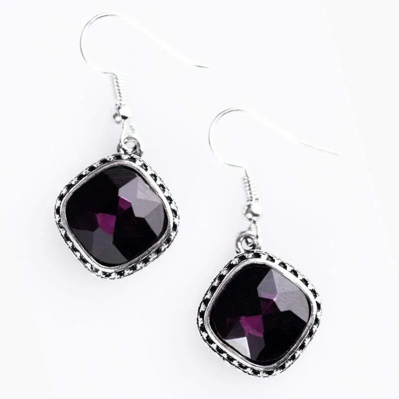 Royal Treasure Purple Gem Earrings