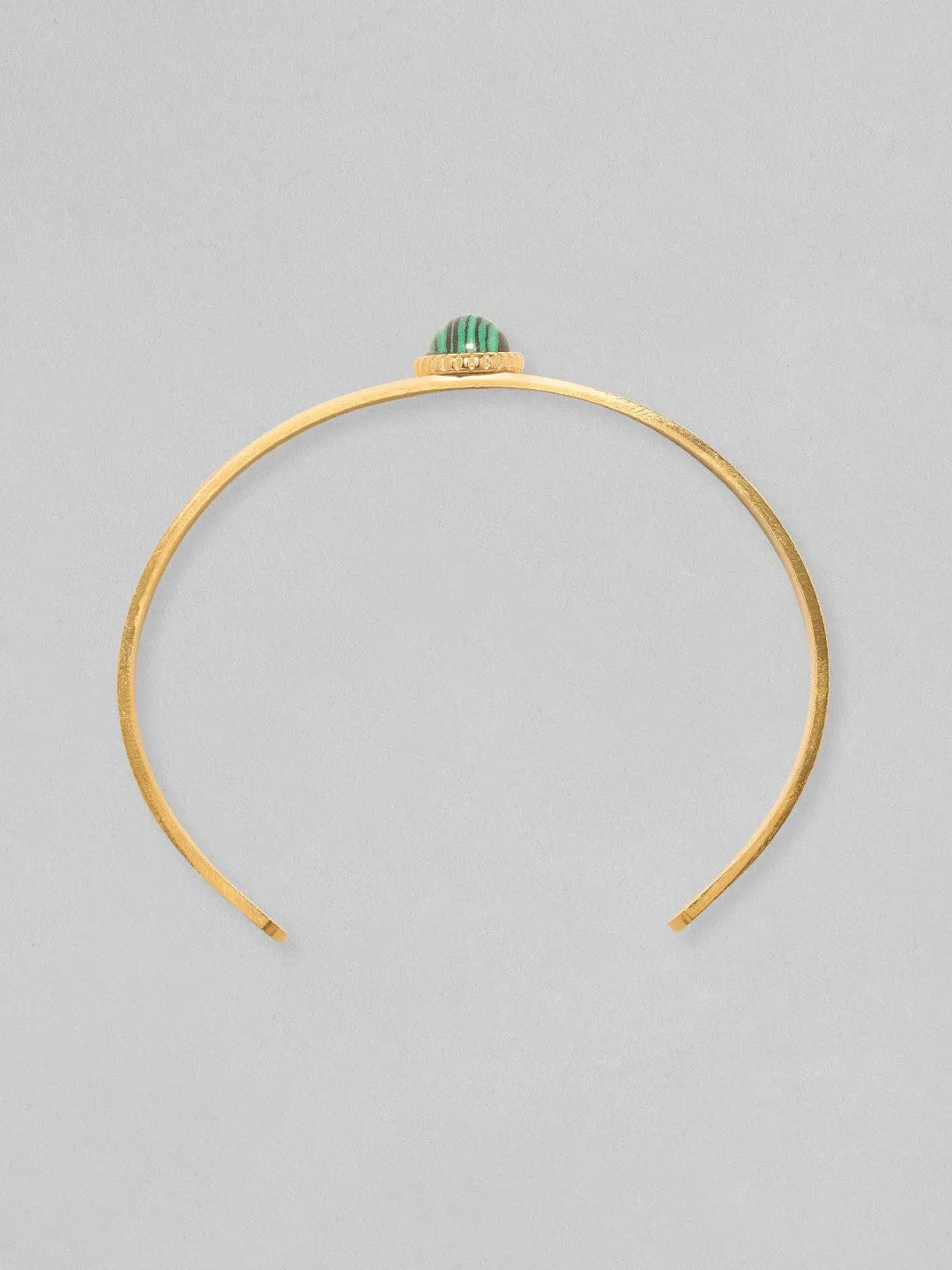 Rubans Voguish 18K Gold Plated Green Gem Studded Waterproof Bracelet.