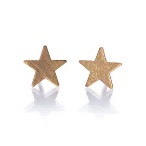 Small 14k Rose Gold Star Stud Earrings, Ready To Ship