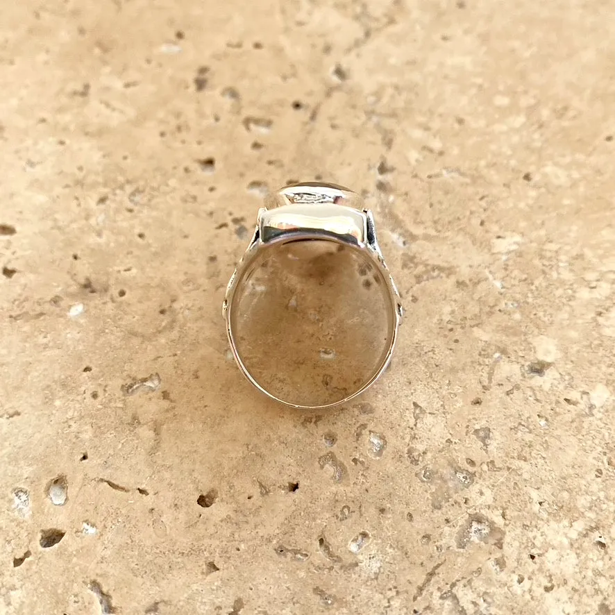 Smoky Quartz Ring with Elongated Faceted Gem - Dakini