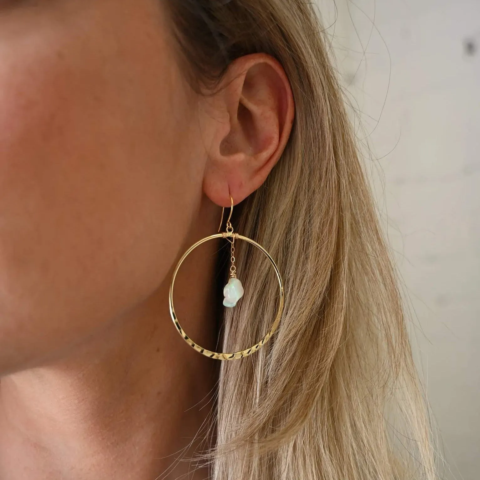 Spirit & Soul Opal Gold Hoop Earrings