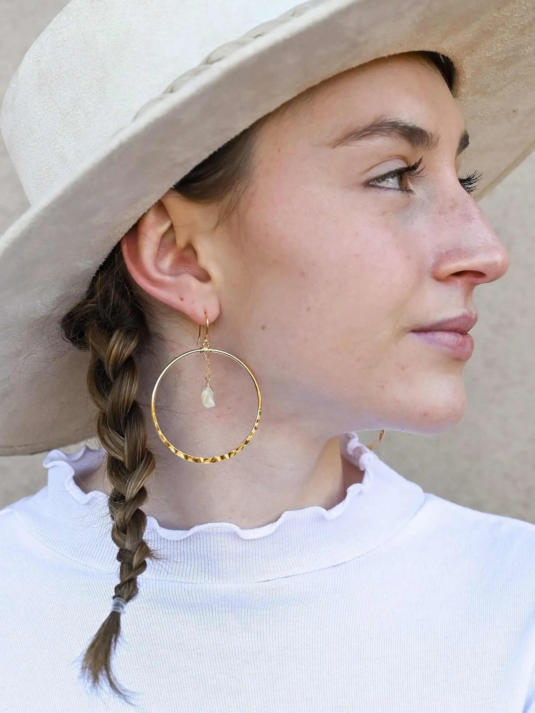 Spirit & Soul Opal Gold Hoop Earrings