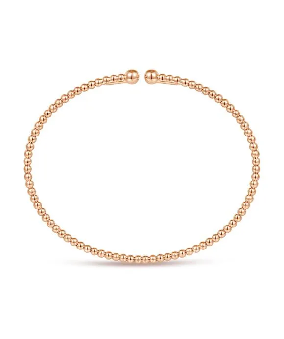 Split 14K Rose Gold Beaded Bujukan Bangle