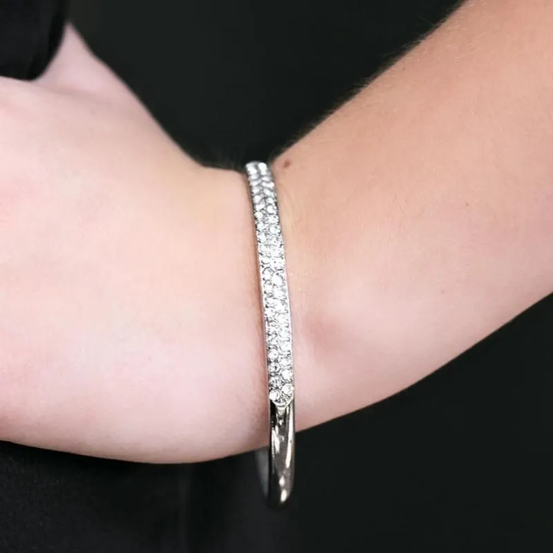 Spread the Sparkle White Rhinestone Bangle Bracelet