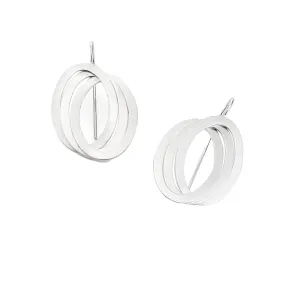 Sterling Silver Triple Oval Link Earrings