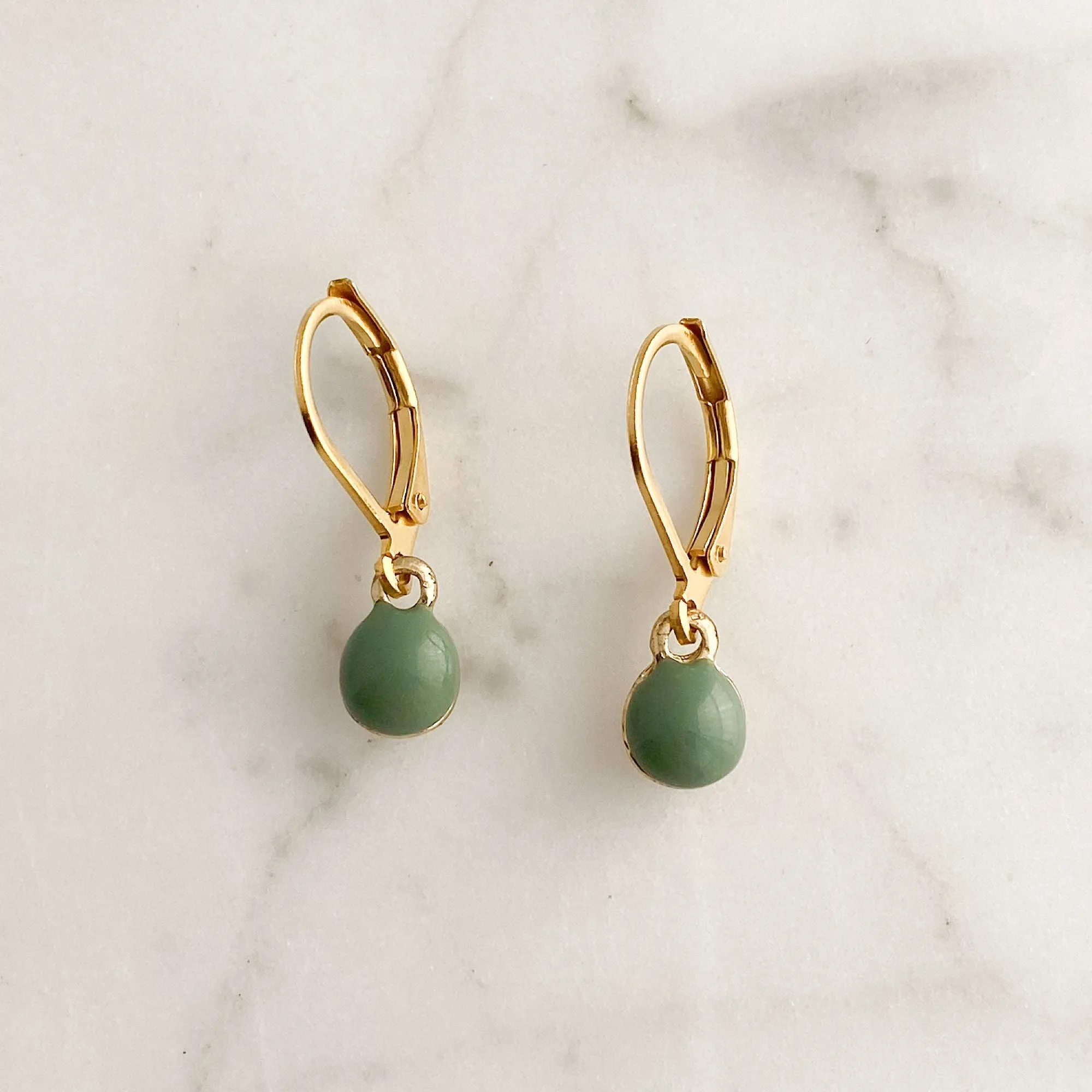 TAYLOR small sage green drop earrings