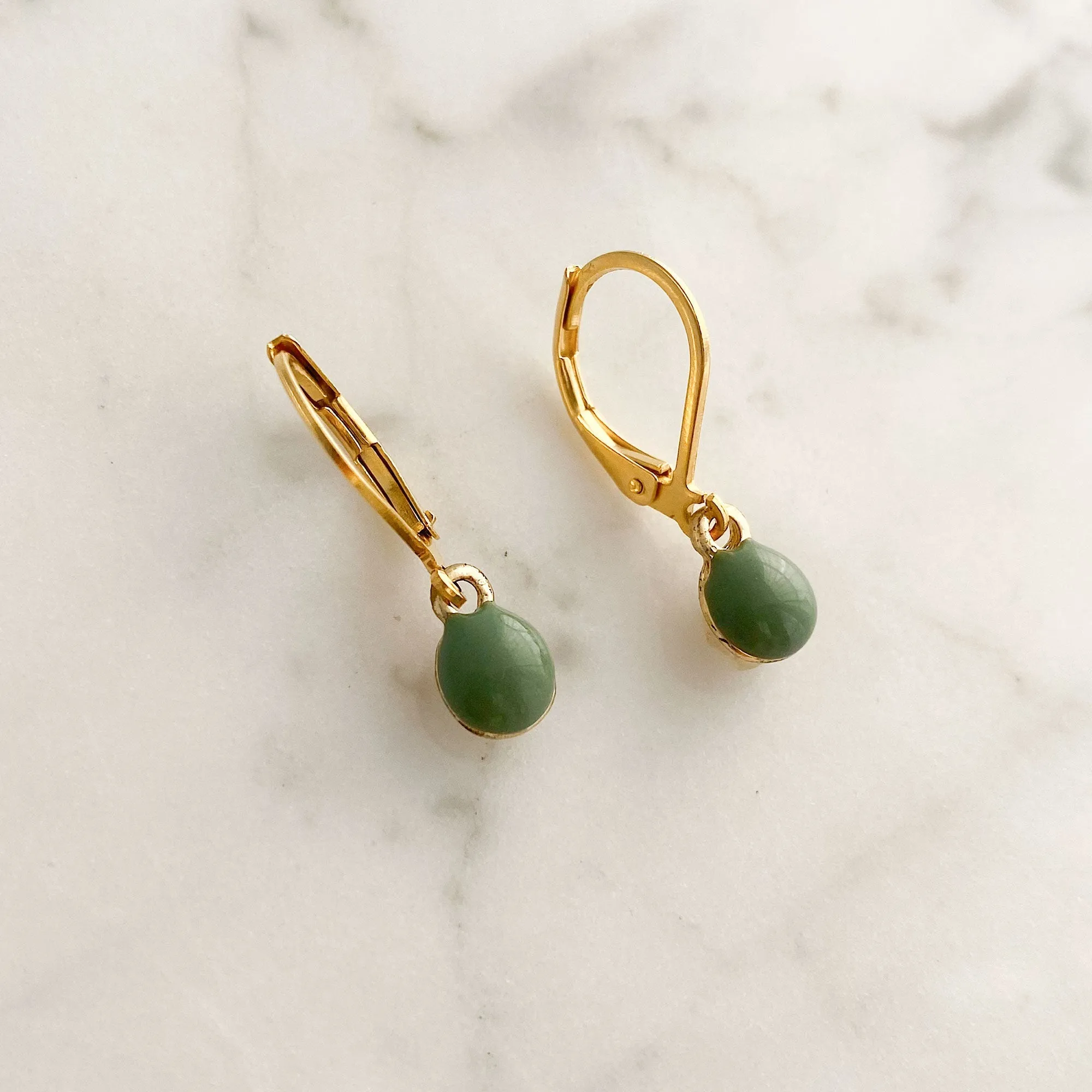 TAYLOR small sage green drop earrings