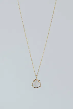 Teardrop Gem Cut Necklace - Moonstone