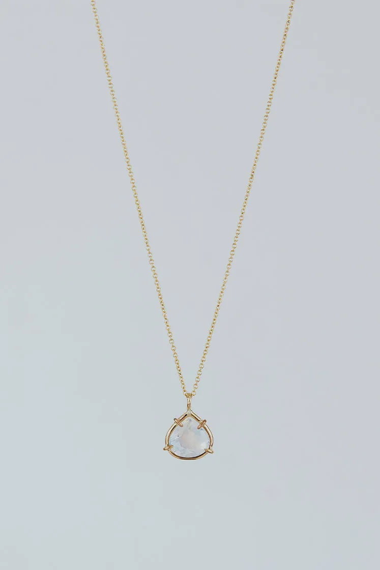 Teardrop Gem Cut Necklace - Moonstone