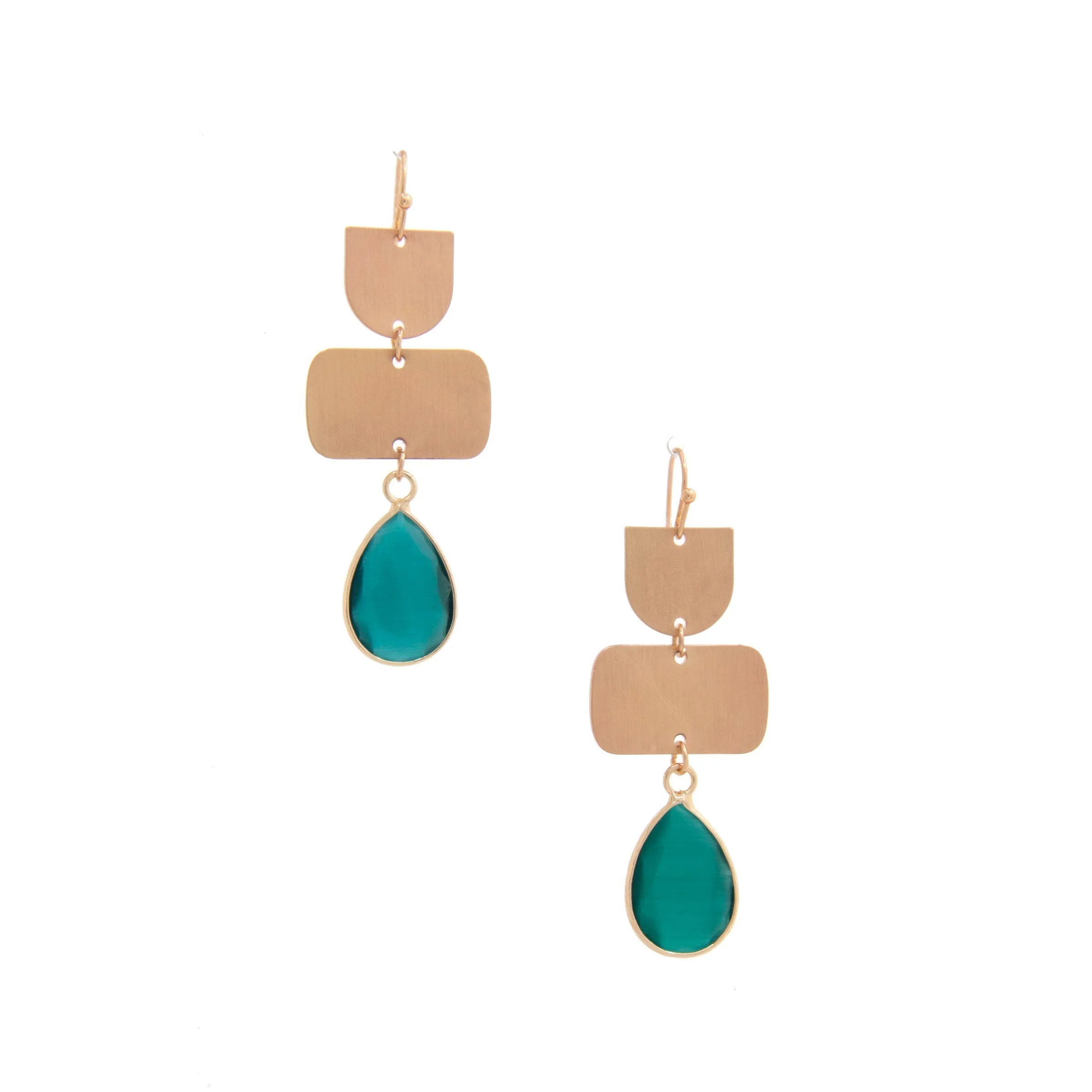 Teardrop Gem Multi Shape Dangle Earring