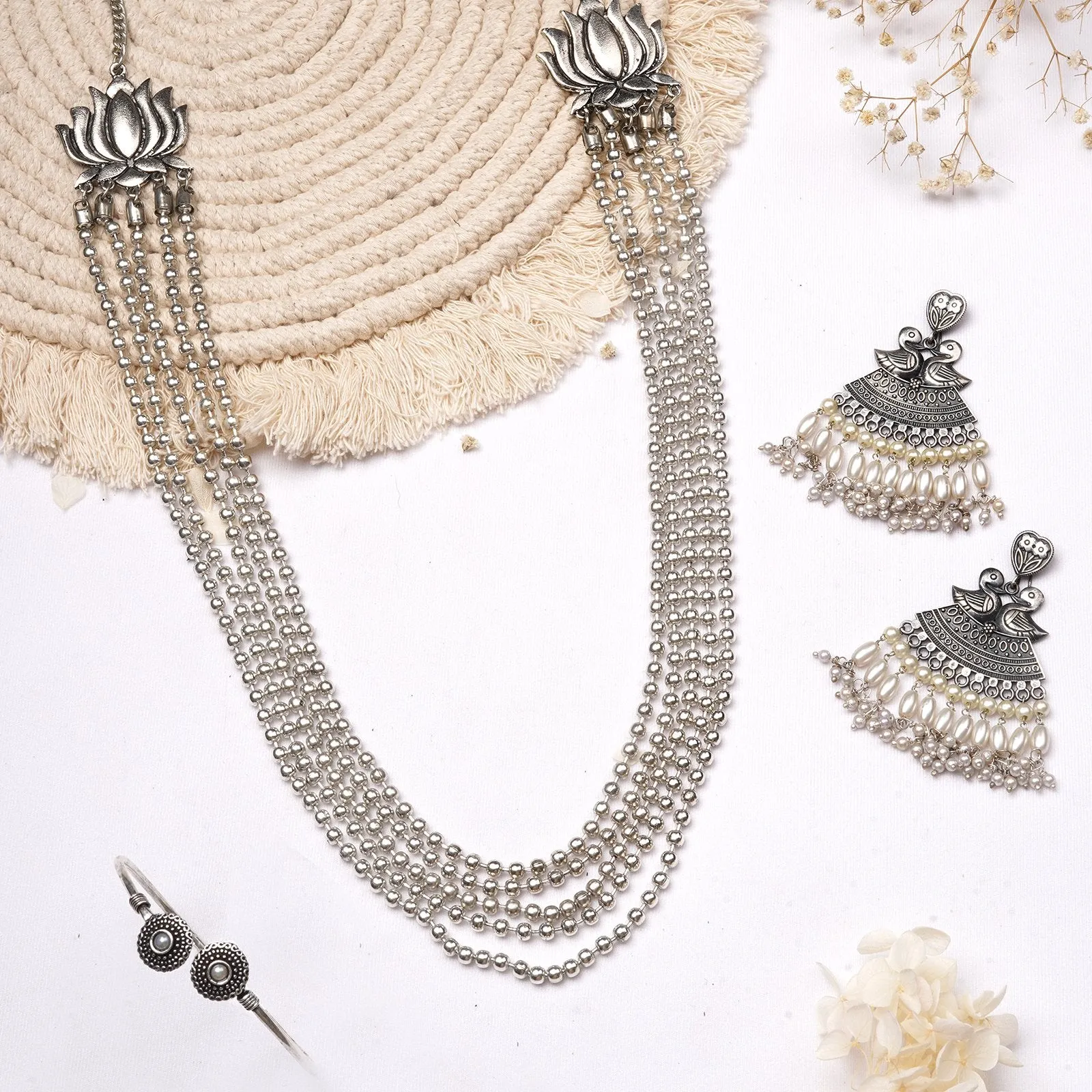 Teejh Parajika Silver Oxidised Jewelry Gift Set