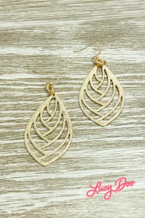 Textured Leaf Drop Earrings