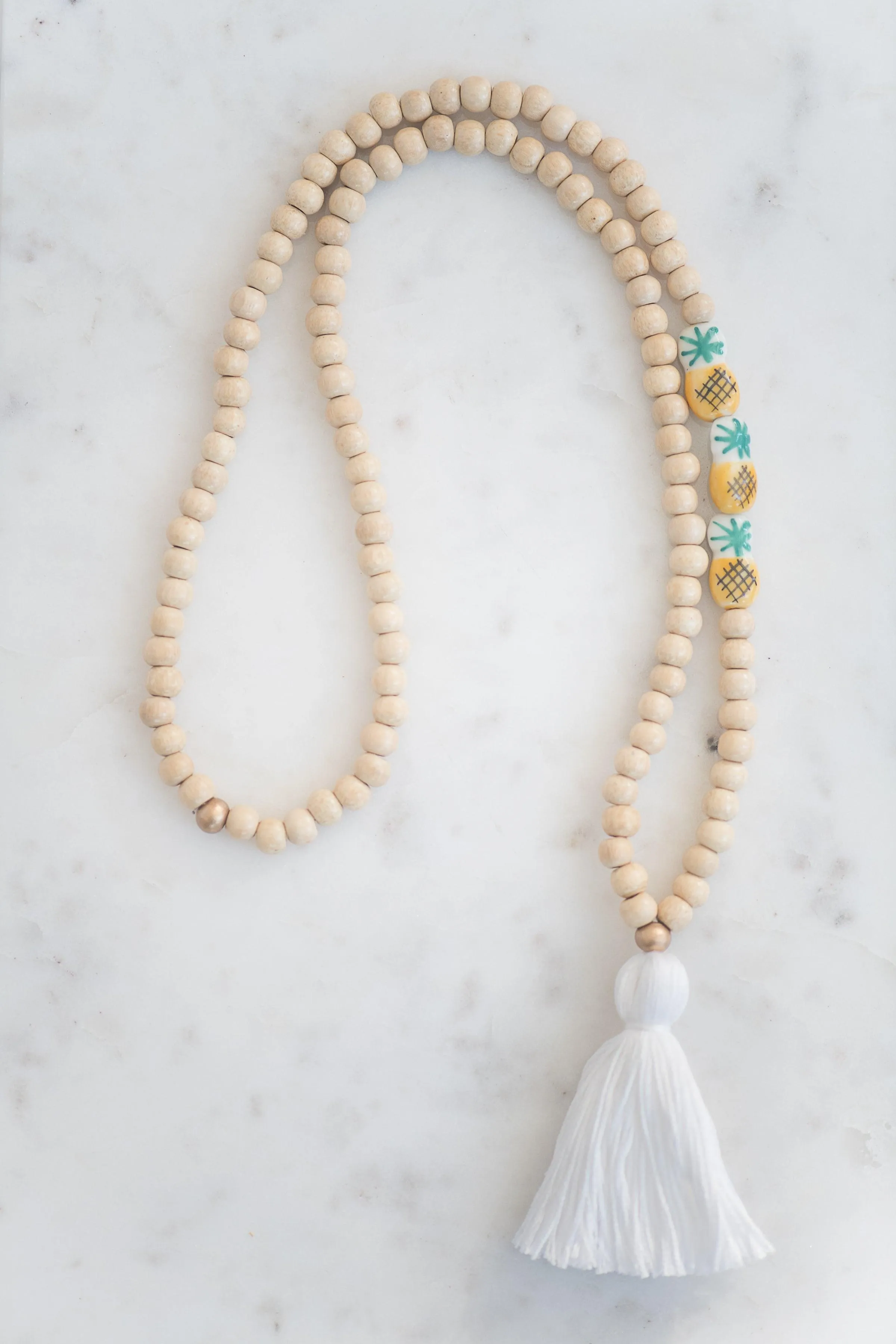 The Charleston Tassel Necklace in White