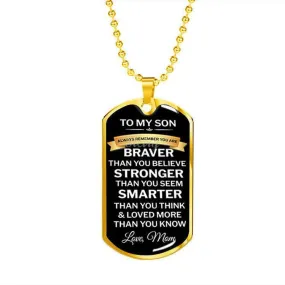 To My Son  - Military Brand Necklace