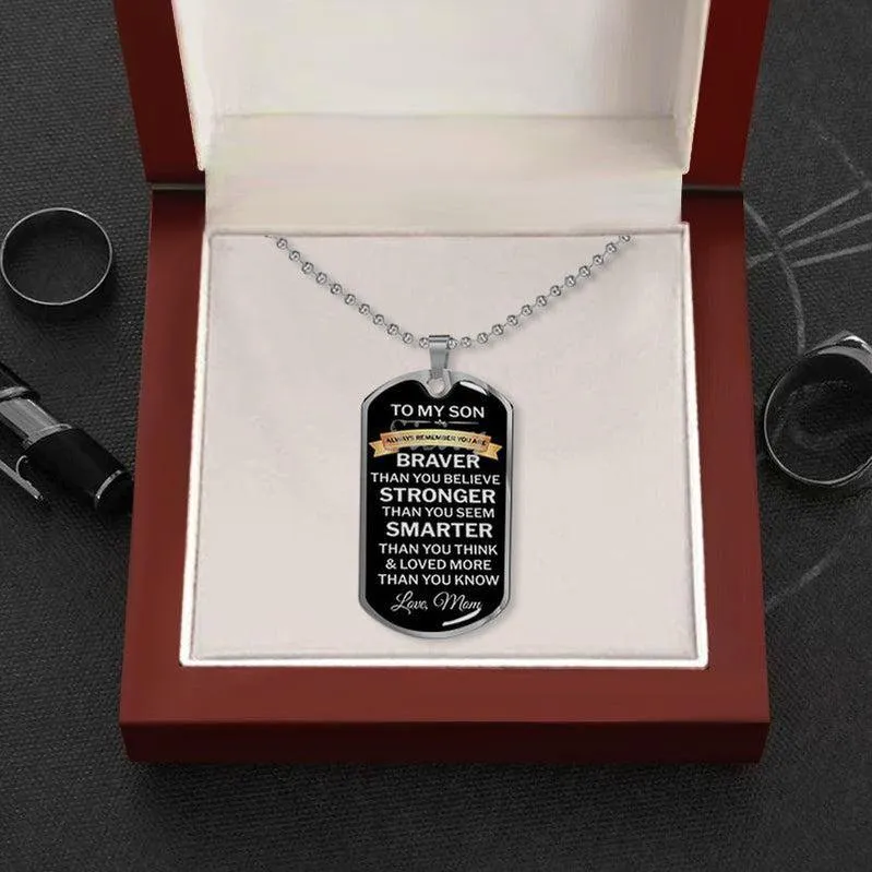 To My Son  - Military Brand Necklace