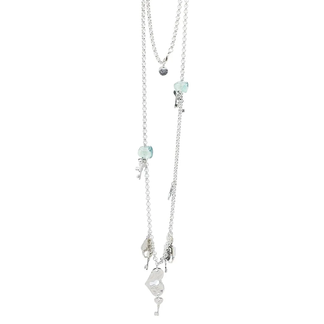 TRA-LA-RA AMORE HEARTS ROLO CHAIN NECKLACE