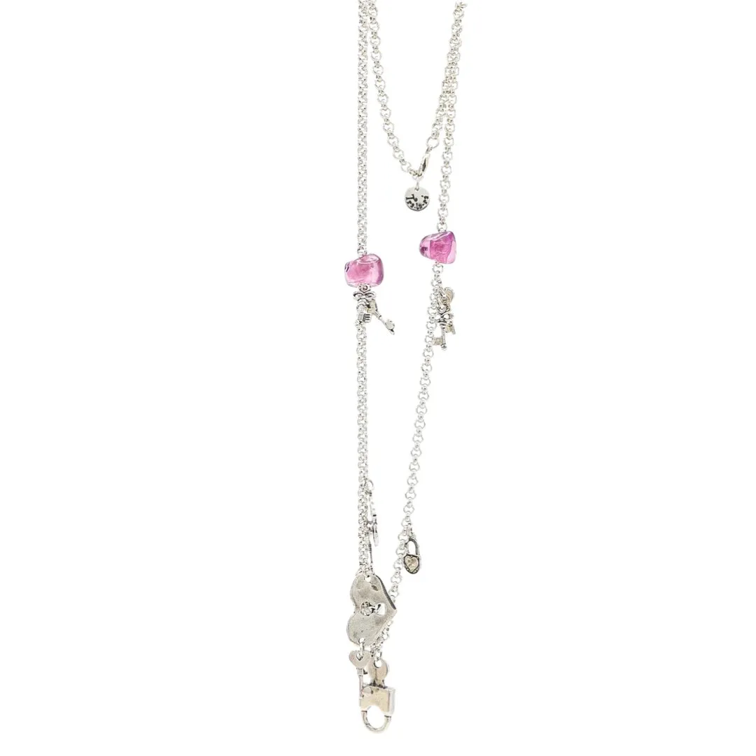 TRA-LA-RA AMORE HEARTS ROLO CHAIN NECKLACE