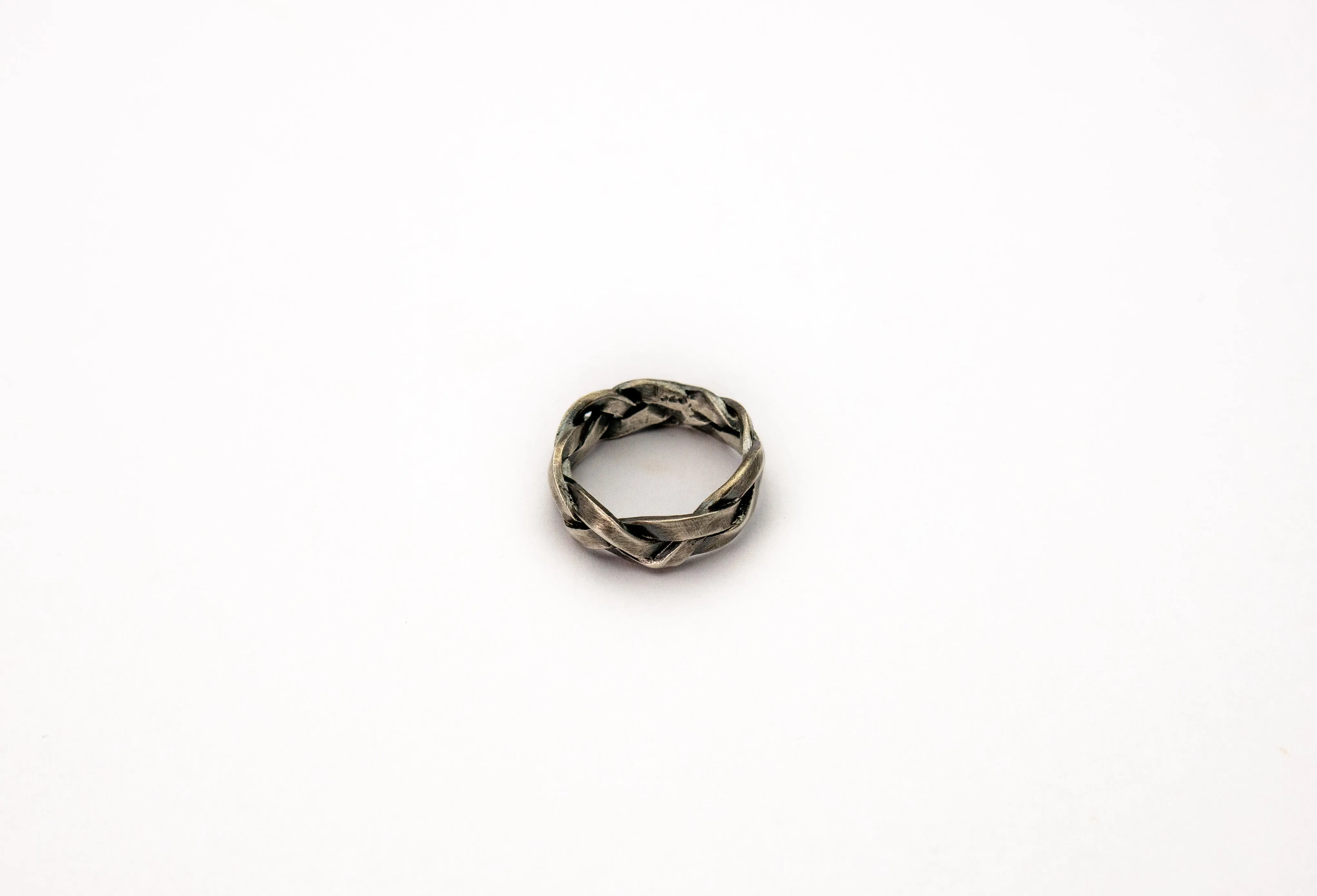 Wide Braid Sterling silver ring.