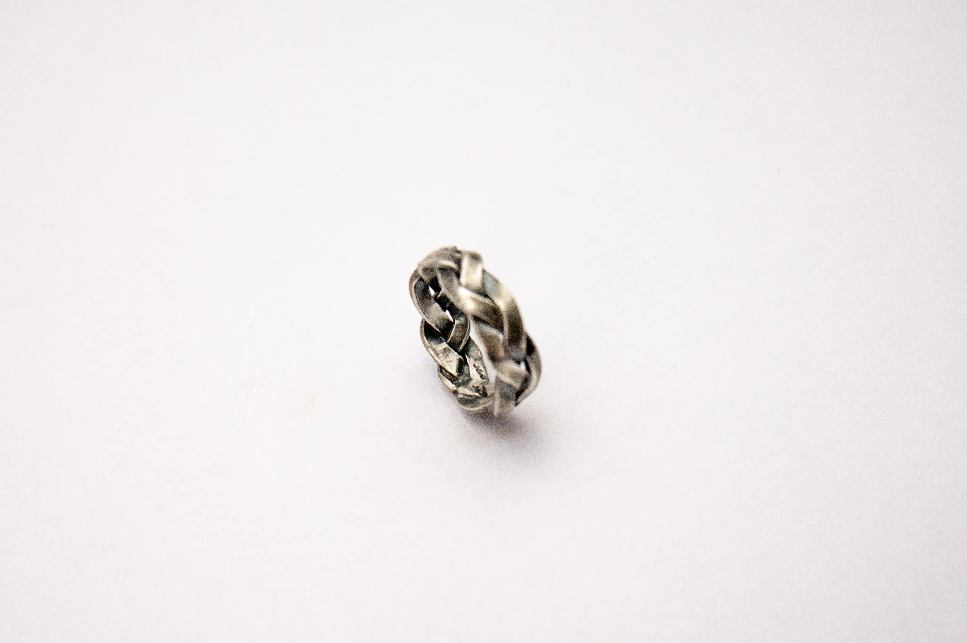 Wide Braid Sterling silver ring.