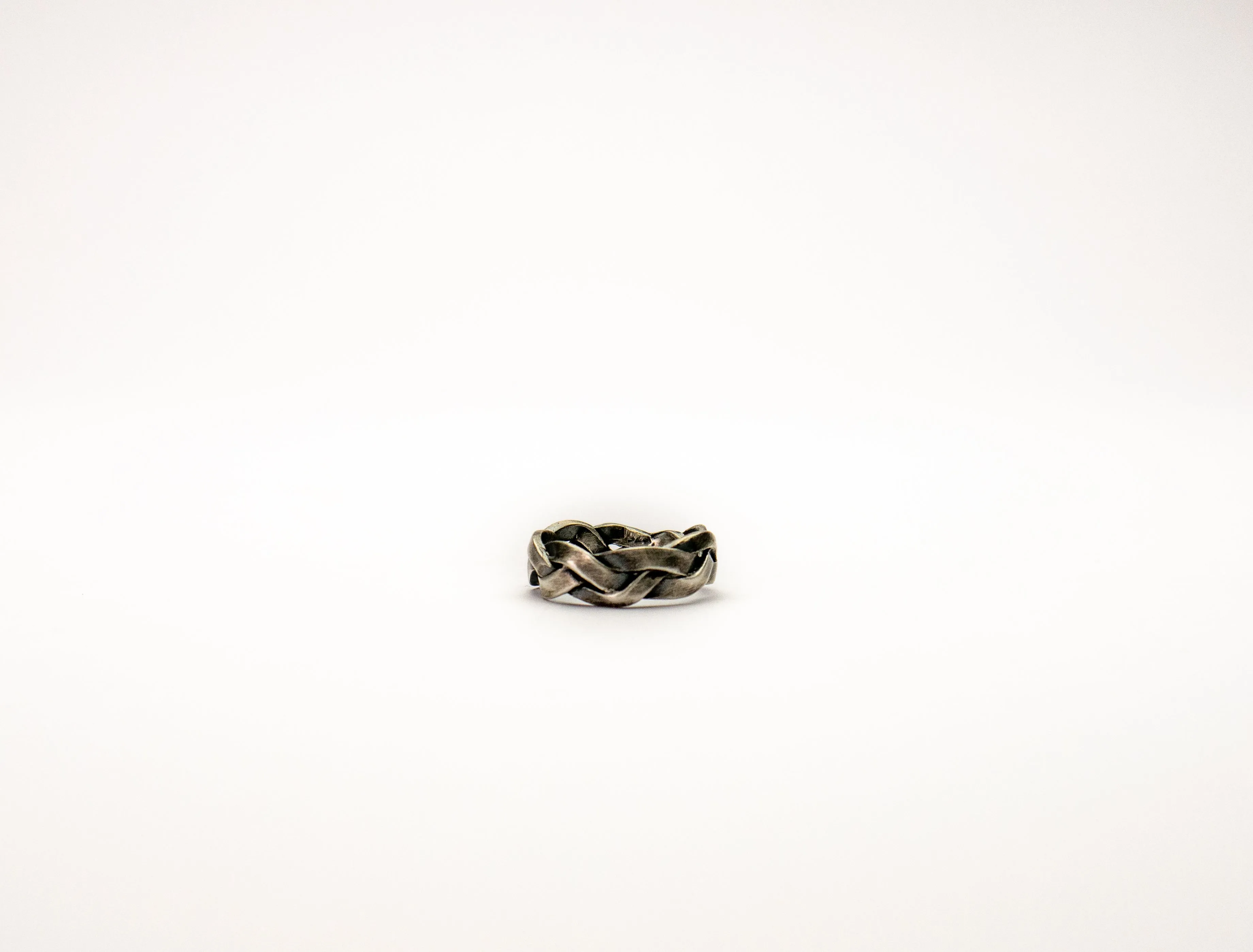 Wide Braid Sterling silver ring.