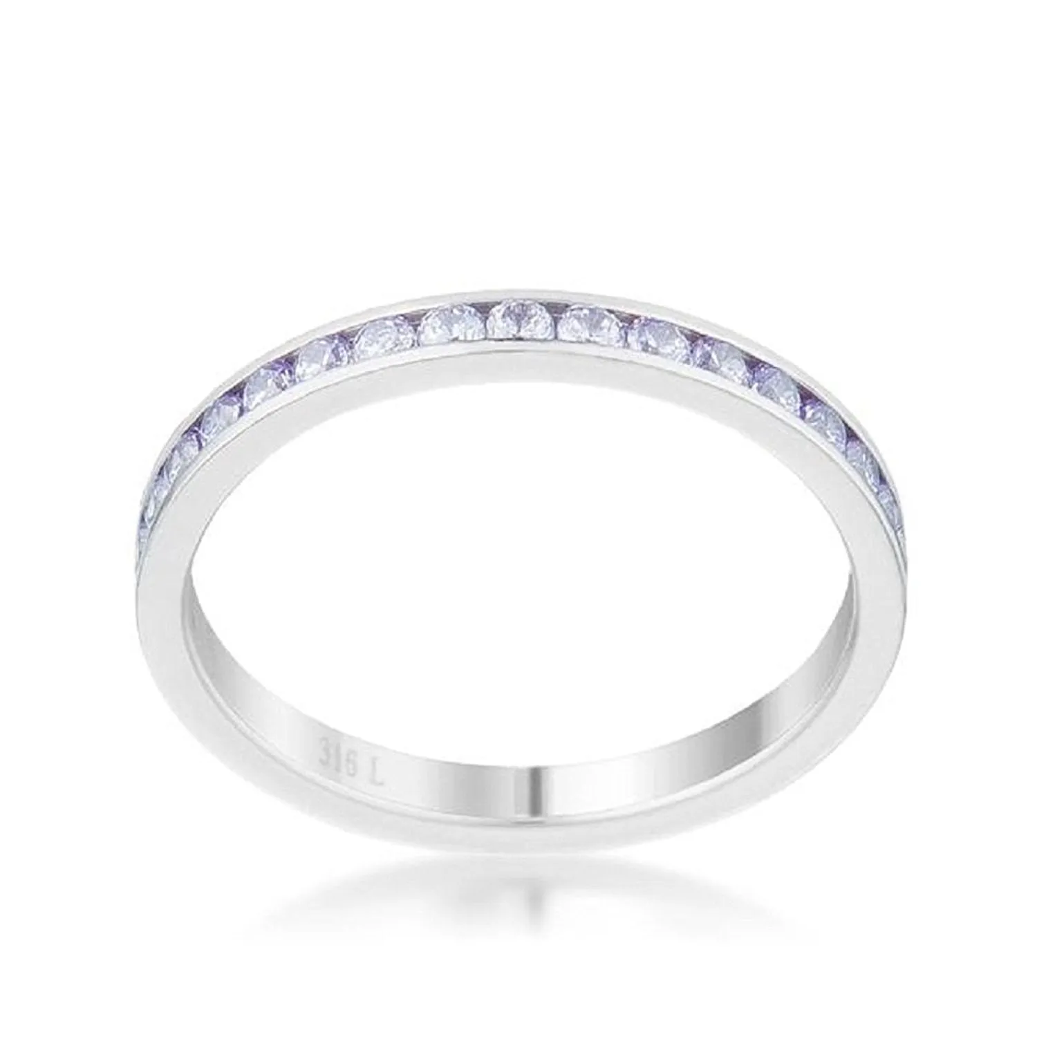 WildKlass 0.5ct Light Lavender CZ Stainless Steel Eternity Band