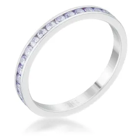 WildKlass 0.5ct Light Lavender CZ Stainless Steel Eternity Band