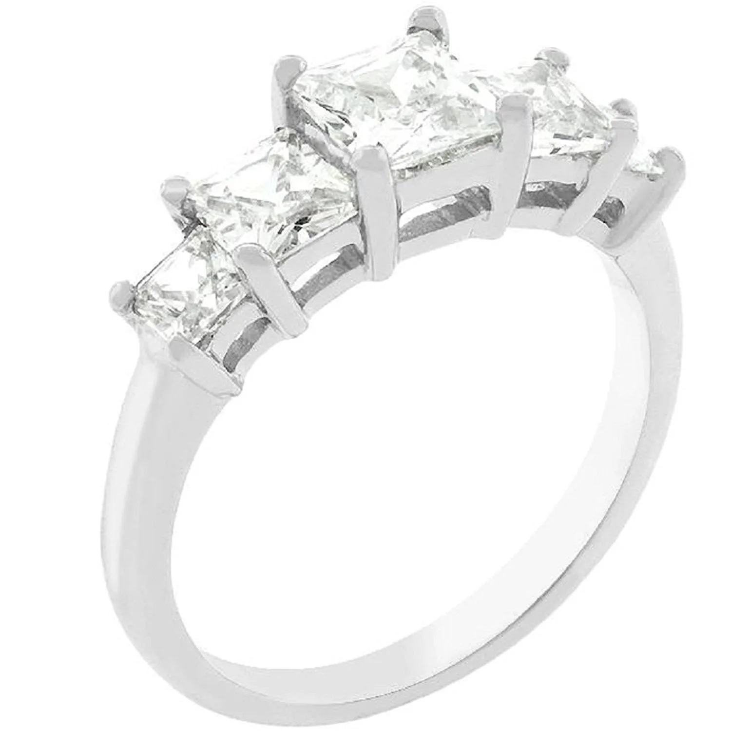 WildKlass 5-Stone Anniversary Ring in Rhodium Plated