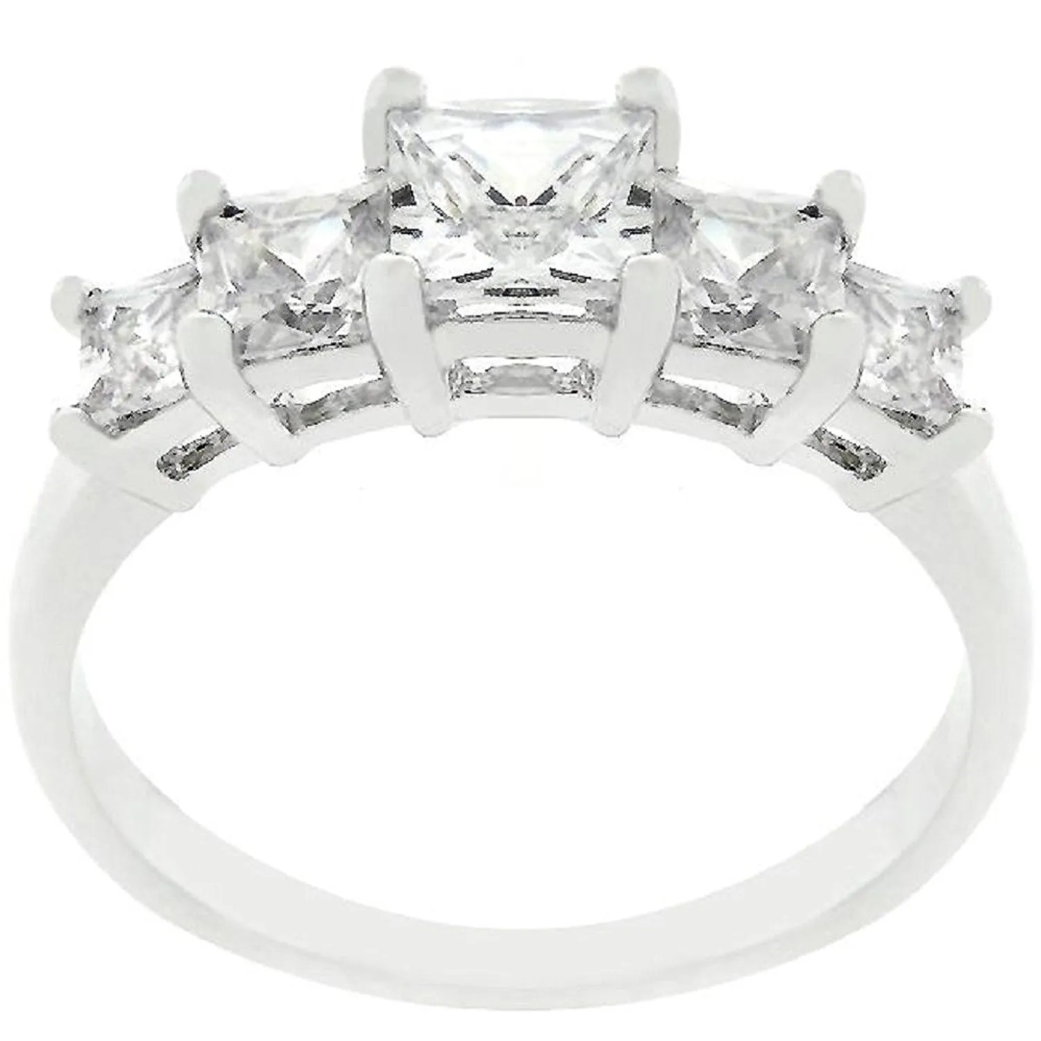 WildKlass 5-Stone Anniversary Ring in Rhodium Plated