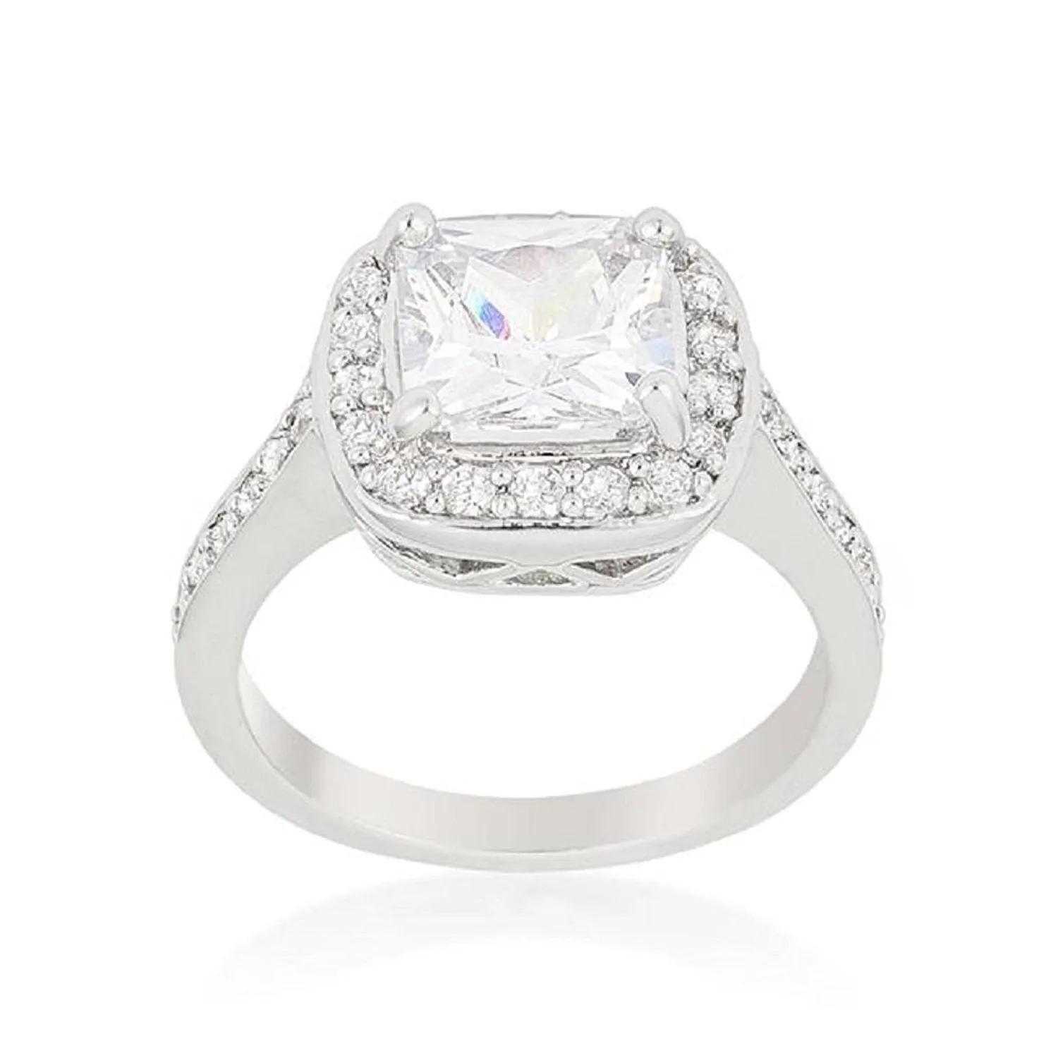 WildKlass Halo Style Cushion Cut Engagement Ring